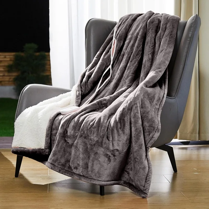 Heated Blanket King Size-Electric Blankets with Dual Control, 5 Heating Levels, 10 Hrs Auto Off, Machine Washable, 90&times;100"