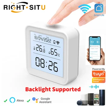 Tuya WIFI Temperature Humidity Sensor Hygrometer Thermometer Smart Home Backlight Smart Life Support Alexa Google Assistant 1