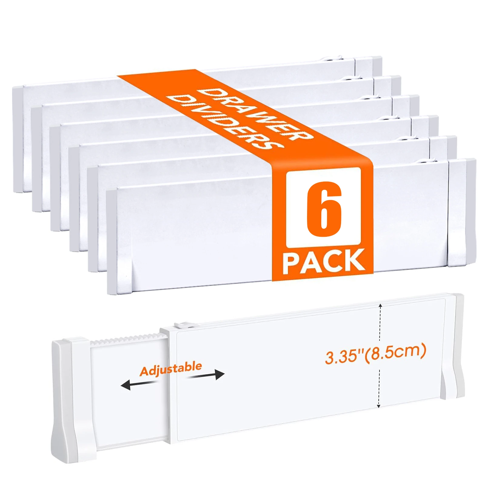 1/2/4/6/8 Pack Drawer Dividers for Clothes, 11.6”-19.6” Adjustable Drawer Orga