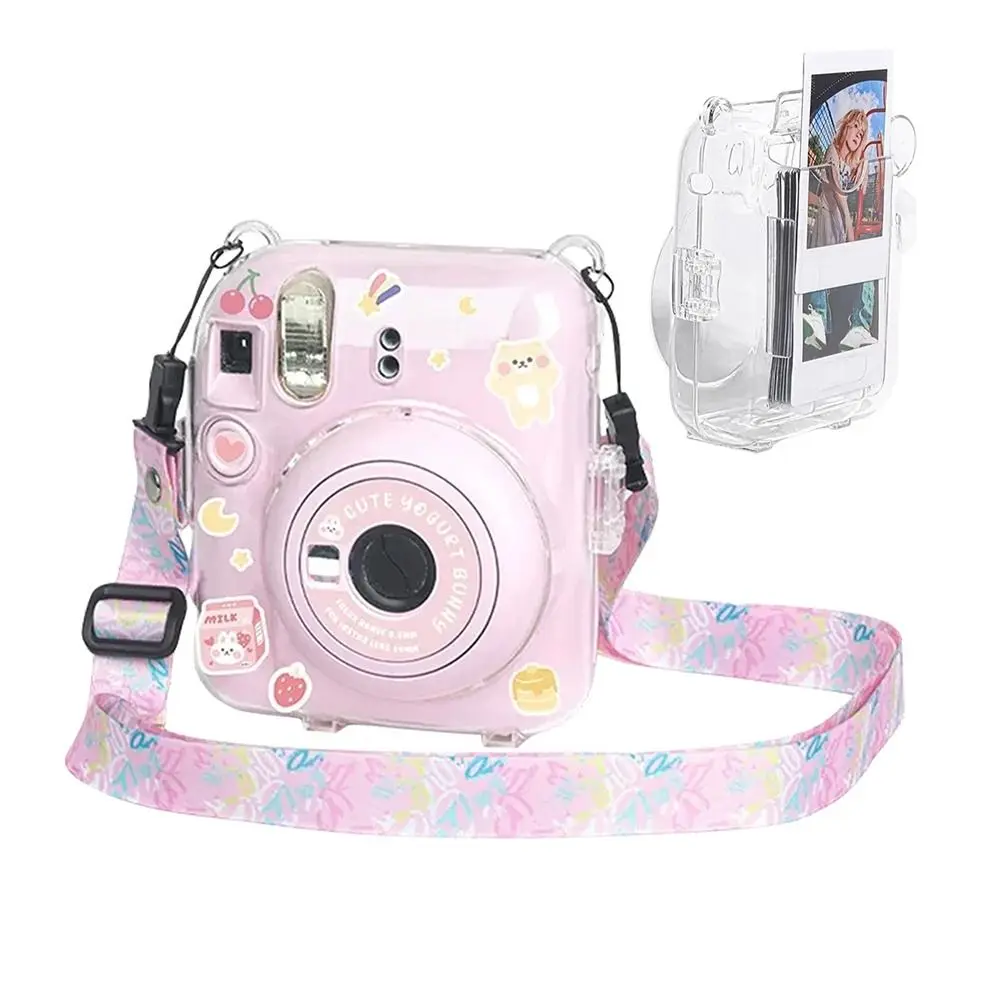 Camera Case Protective Carry Bag Cover For Fujifilm Instax Mini 12 with Shoulder Strap Storage Bag with Cute Sticker