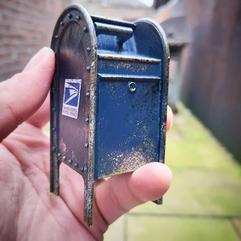 Retro Telephones Ornament Pay Phone Model Vintage Booth Telephone Figurine Newspaper Support Mailbox Decoration Ornament artificial telephone ornament