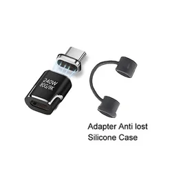 Ultra - Fast 240W Magnetic USB - C Adapter with 80Gbps Data & 8K Video Transfer Capability (Black)