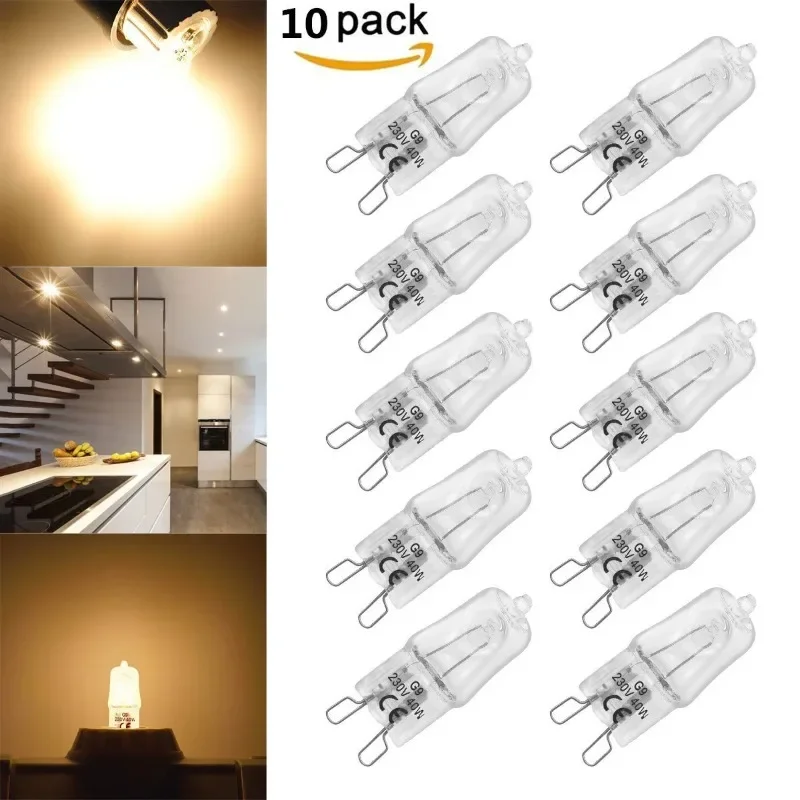 10/2PCS G9 Eco Halogen light bulbs 220 - 230V 40W LED Lamp Bulbs Inserted Beads Crystal Lamp Halogen Bulb indoor lighting bulbs