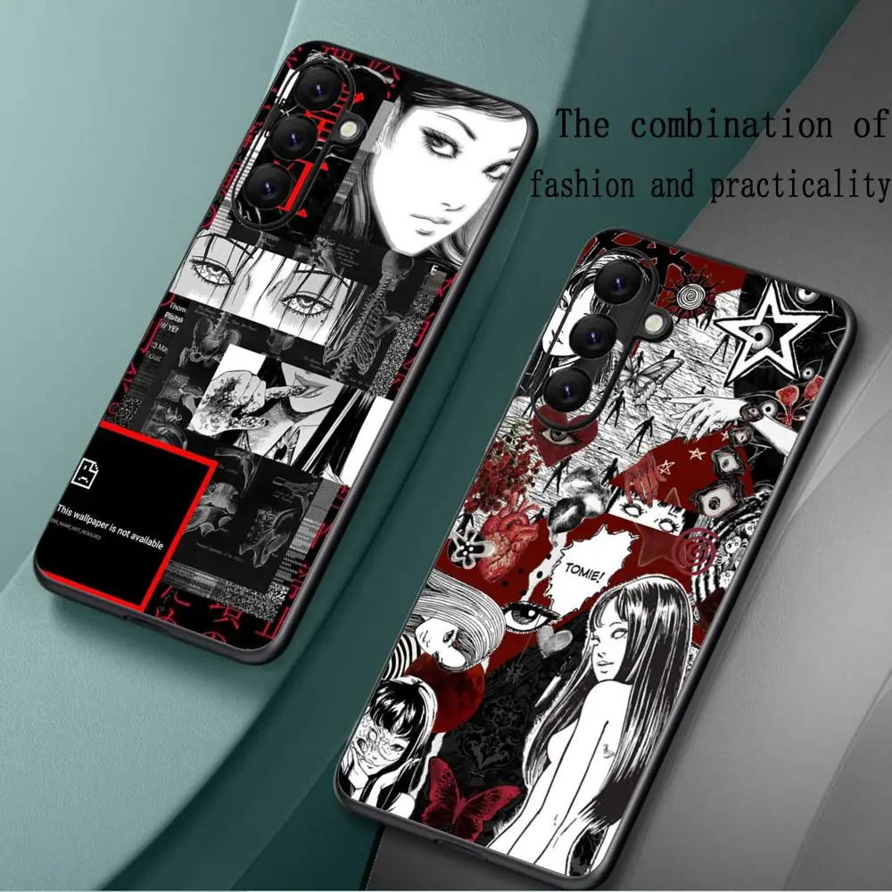Tomie Junji Inspired Urban Horror Art Soft Black Phone Case