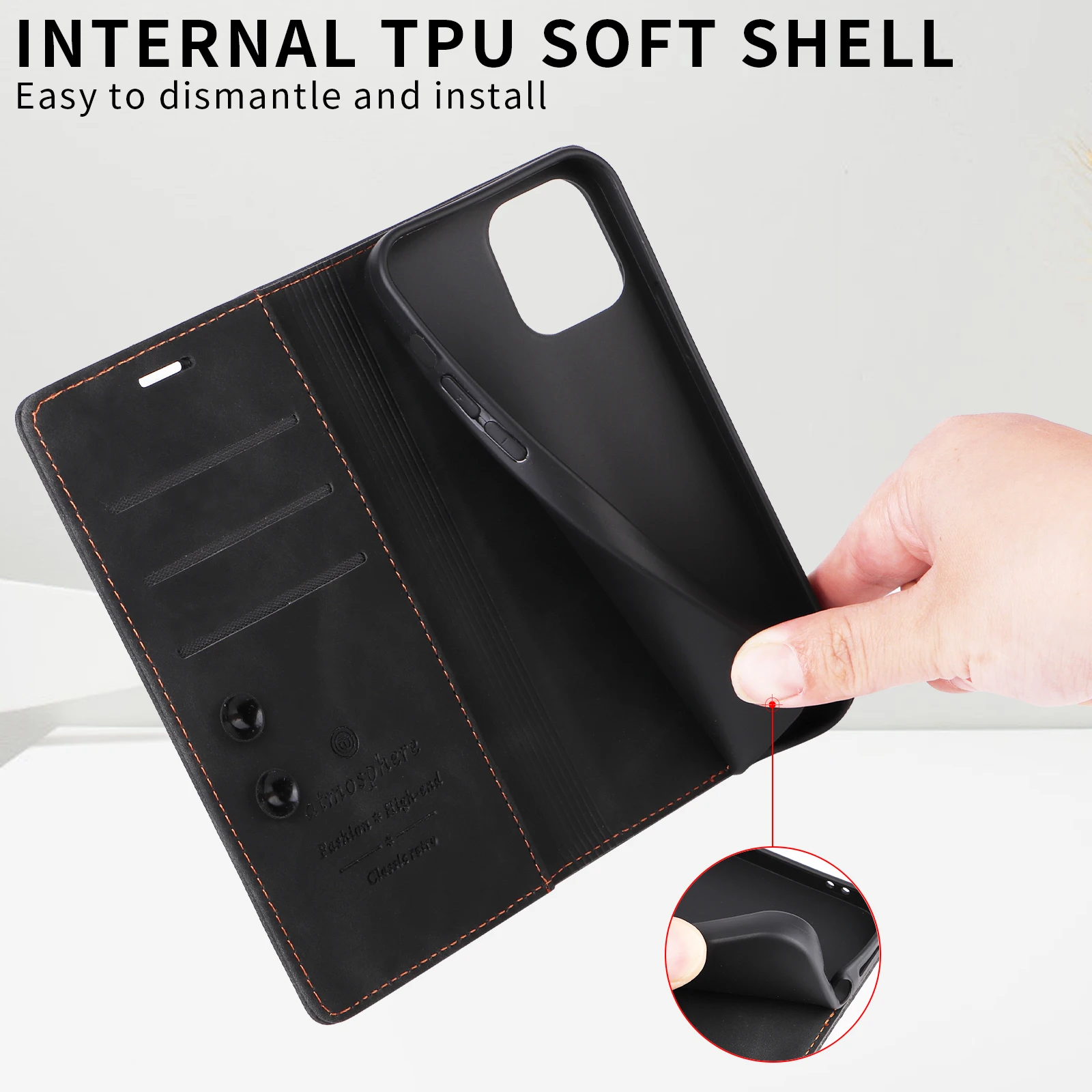Leather Wallet Case For Samsung Galaxy A15 A14 A54 A33 A53 A73 A12 A22 A32 A52S A72 A21S A51 A71 A50S A20 Flip Stand Phone Cover 2