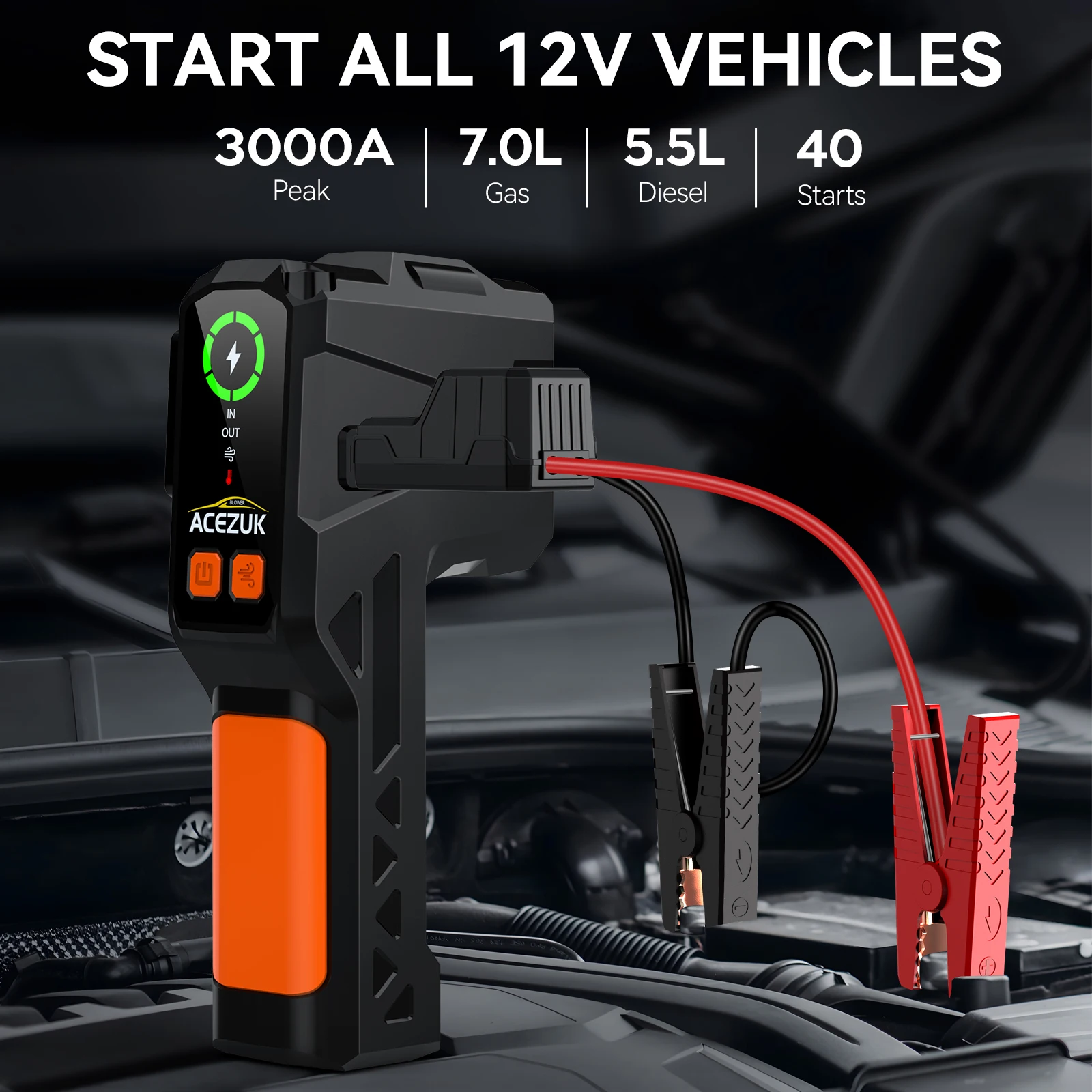 Power Bank 15800mAh Jump Starter Portable Charger Car Booster 3000A Auto Battery Charger Booster Starting Device