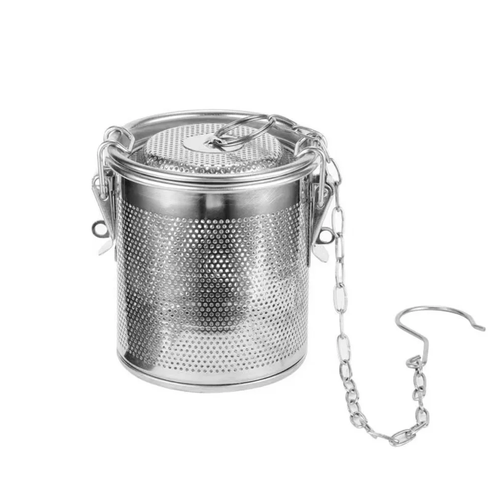 304 Stainless Steel Stew Seasoning Strainer with Chain Hook Fine Mesh Brine Basket Corrosion-resistant Rust-proof