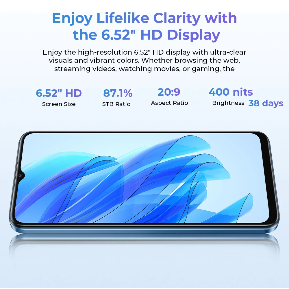 Oukitel C57 S Smartphone, 4300mAh Battery, 8(2 + 6)GB + 64GB, 13MP Main Camera, 6.5 "HD + Display 6