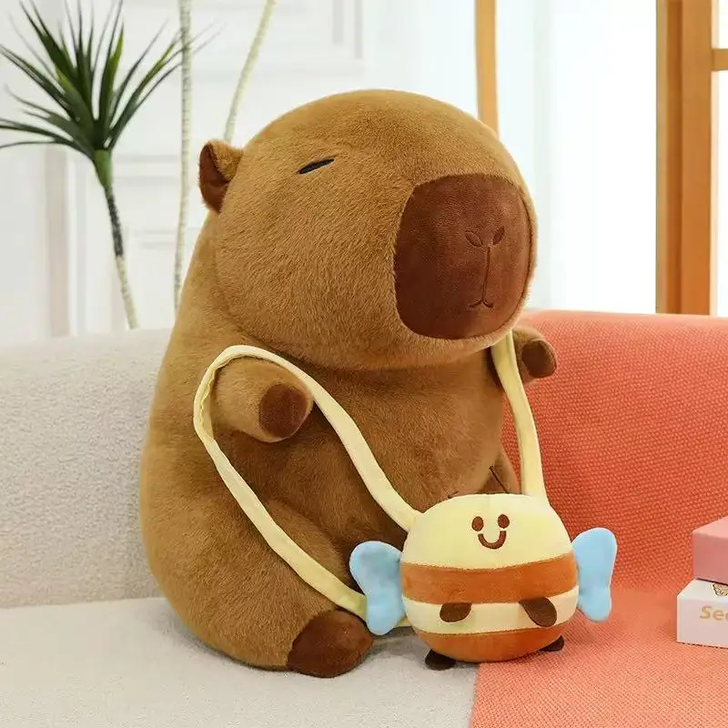 Kawaii Transform Backpack Capybara Plush Doll Pillow Pentant Turtle Shell Oyster Bee Capybara Plush Toy Gift For Boys And Girls