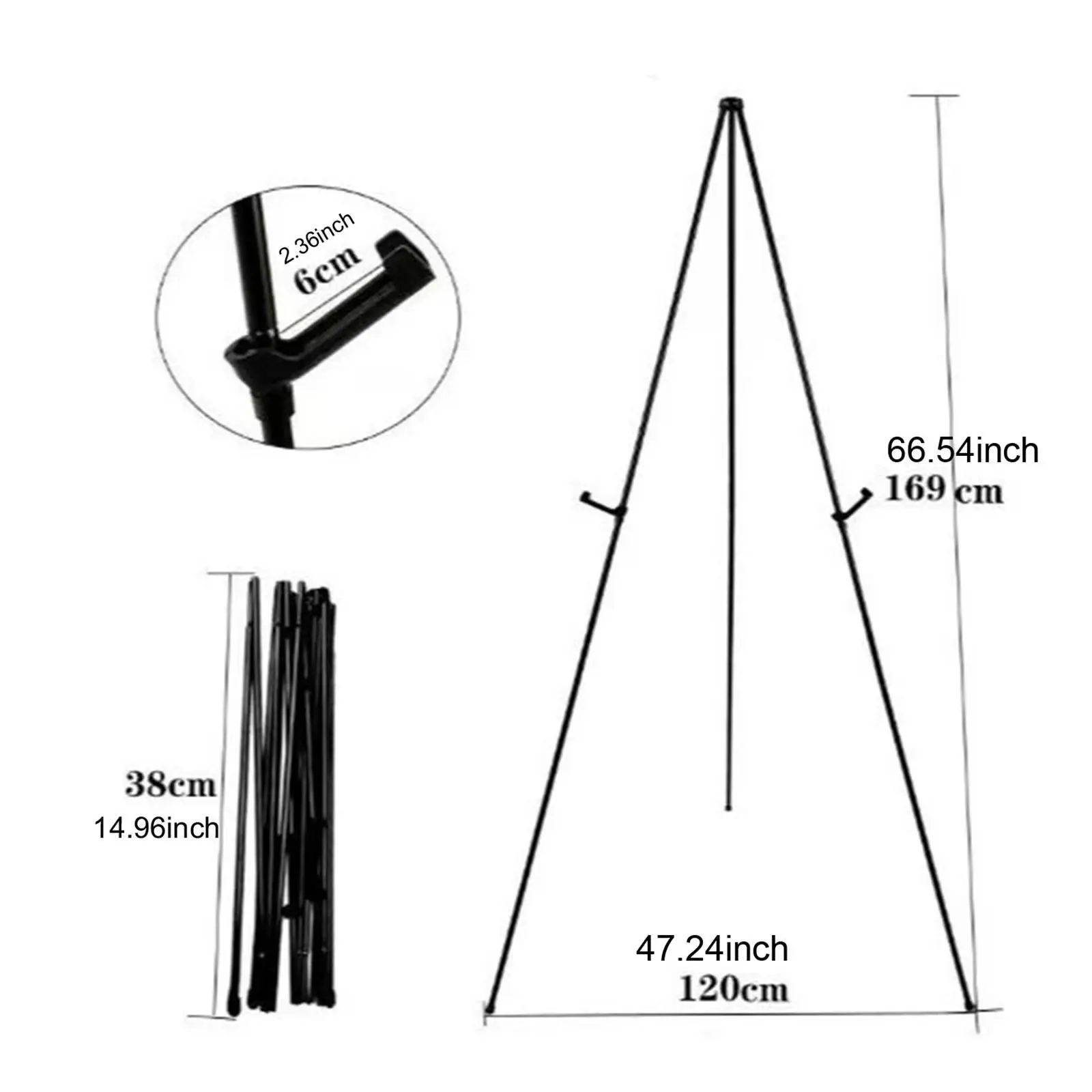 Telescoping Display Easel Picture Display Rack Folded with Carry Bag DIY Supplies Tripod Shelf Poster Holder Stand for Arts