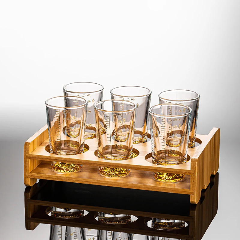 GIANXI Transparent Glass Liquor Cup Set Chinese Liquor Glass