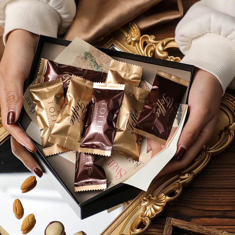 Aluminum Foil Bags for Gold Coffee Sweet Cookie Candy Nougat Package Small Cranberry Machine Sealed