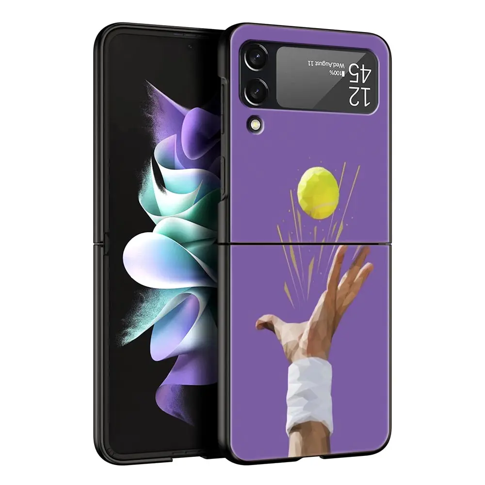 Elegant Black Tennis-Inspired Foldable Phone Case - Durable Hard Shell Cover