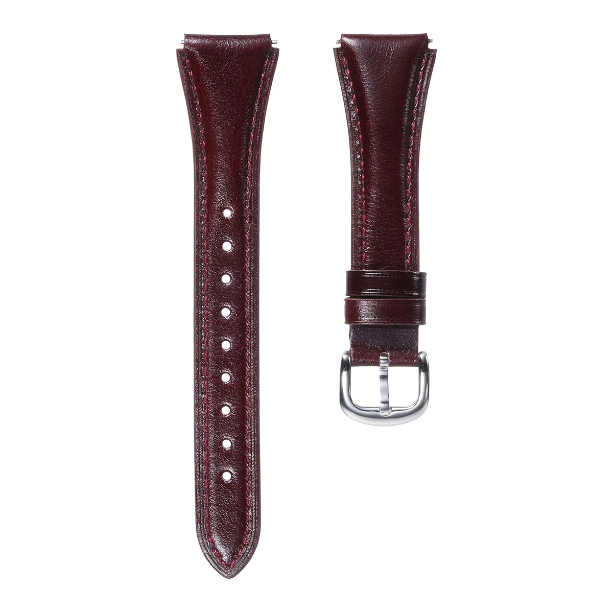 High-End Leather Wristband with Textured Finish, 18/22mm Universal Strap
