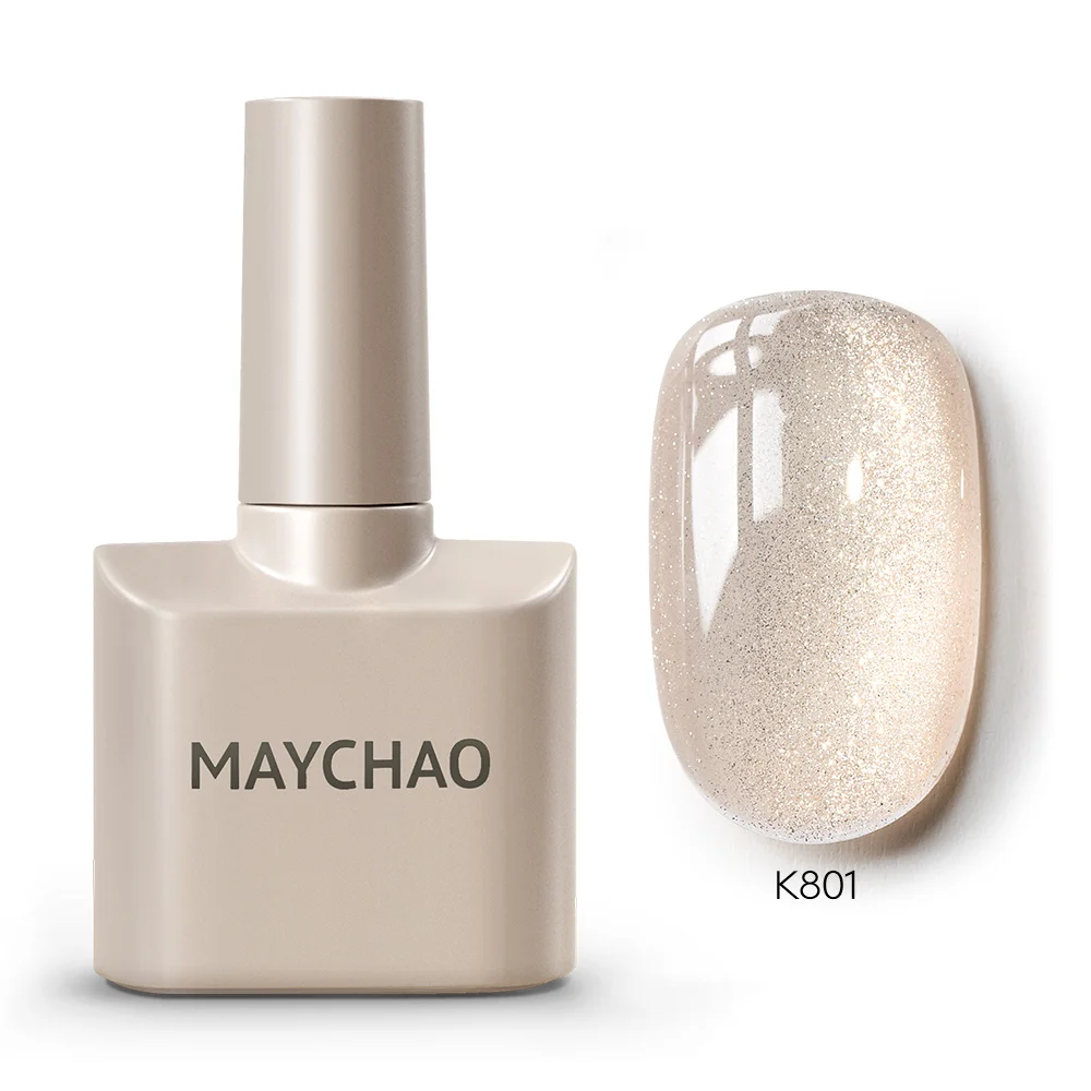 MAYCHAO Cherry Red Glossy Gel Nail Polish – 12ml Semi-Permanent Soak Off UV LED Frosted Finish
