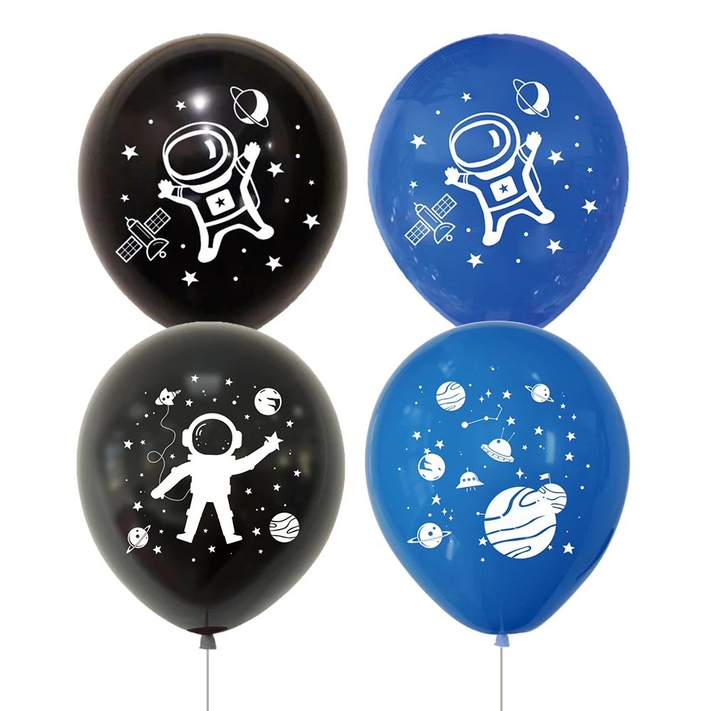 

15Pcs 12inch Outer Space Astronaut Balloons Blue Black Latex Ballons Confetti Baloon Galaxy Theme Kids Birthday Party Decoration