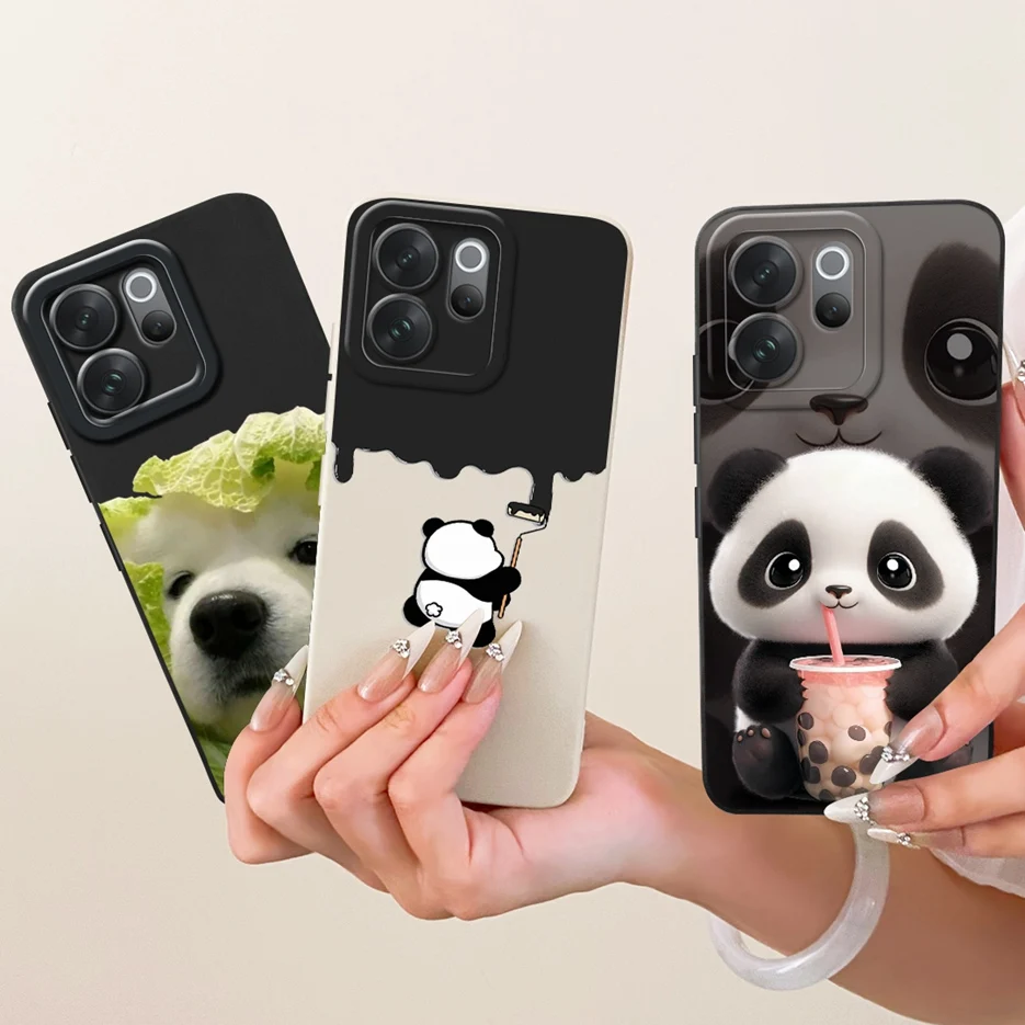 Cute Dog and Panda Cartoon Soft TPU Phone Case - Enhanced Protection and Style