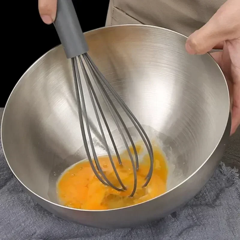 New 20CM Stainless Steel Gold And Silver Salad Bowl Rice Noodles Lamian Noodles Bowl Kitchen Tableware Food Container YING