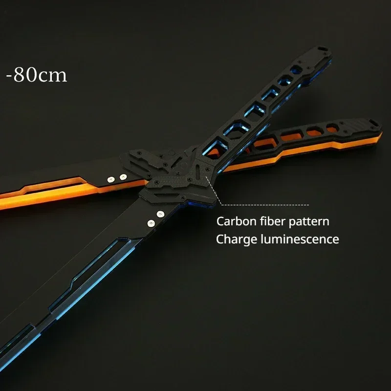 Cosplay Sword Cosplay Prop Cosplay Toy 80cm Science Fiction Punk Thermal Katana Blade Game Peripheral Acrylic Glow Weapon Samurai Sword Model For Cosplay Gifts Toys