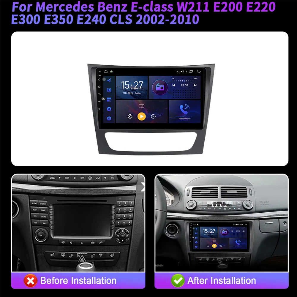 ステレオラジオフェイシアフレーム に適合する EクラスW211 E200 E220 E300 E350 E240 2002-2010 ステレオ ラジオフェイシアフレーム に適合する Eクラス CLS W211 W219 S211 C219 E280 2002 2003 ステレオ ラジオフェイシアフレーム に適合する EクラスW211 E200 E220 E300 ... カーラジオフレーム カーラジオ用プラスチック製フェイシアパネルフレーム に適合する Eクラス W211 E200 E220 E300