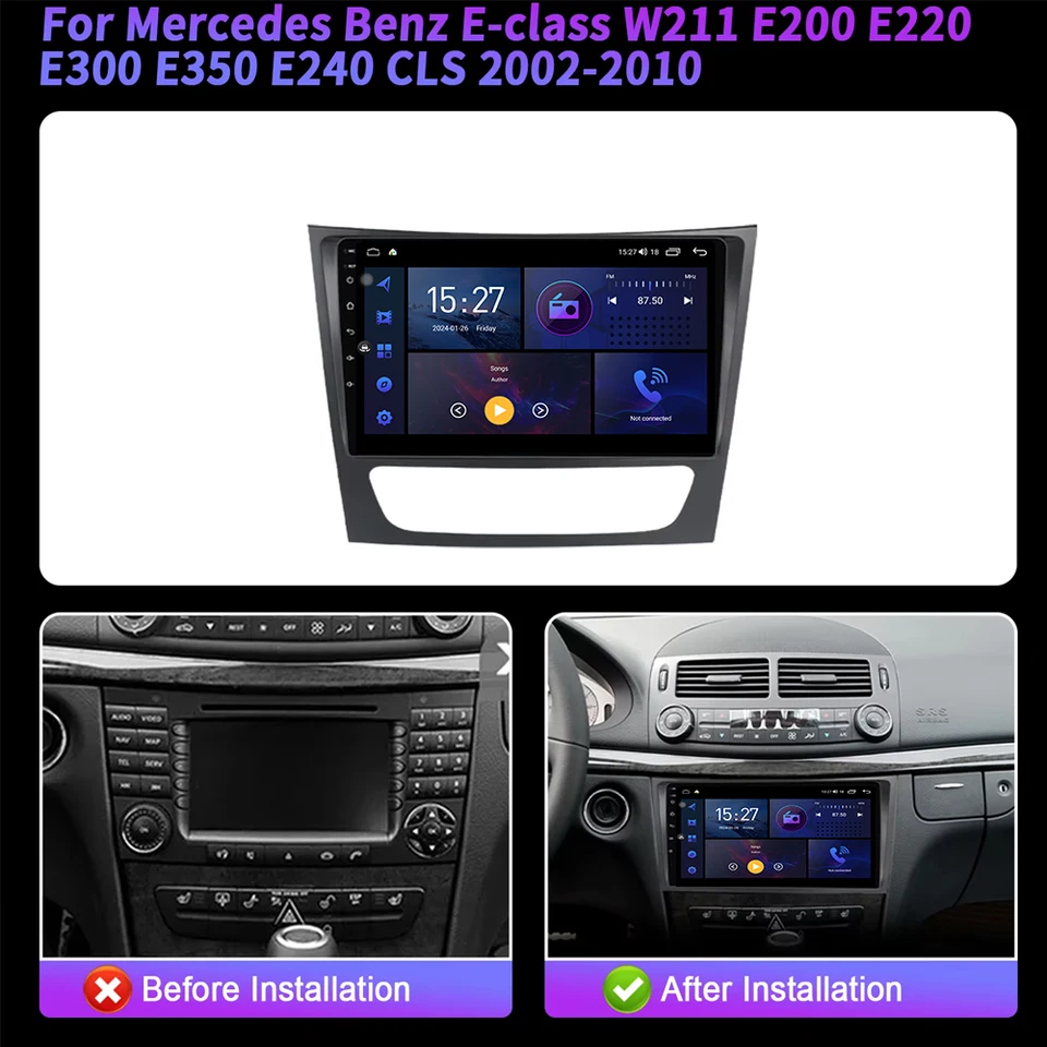 VECHTEL Android 15 Autoradio Für Mercedes E-Klasse W211 - 9 Zoll Mit CarPlay & Android Auto
