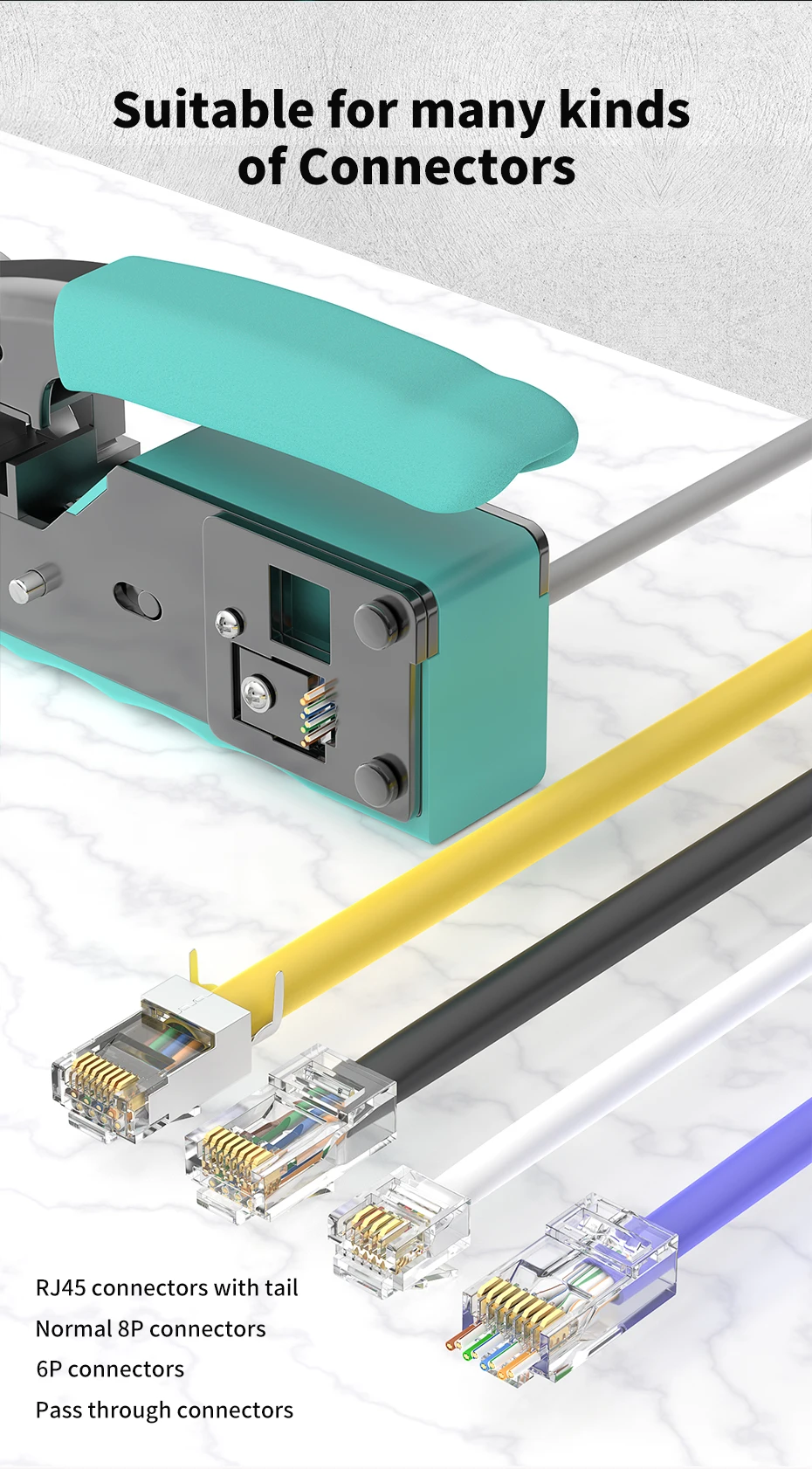 RJ45, RJ11, RJ 45, CAT7, CAT8, CAT6, CAT5E