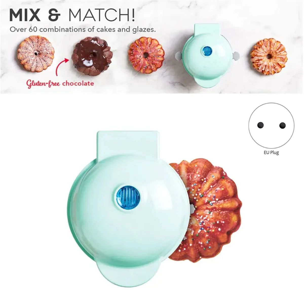 BABZ Min Make-Waffle Household Pumpkin Pie Machine Children Breakfast Machine Mini Baking Mini EU Plug