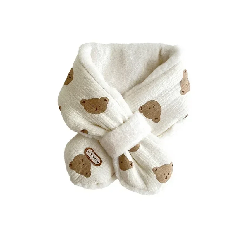 Warm Infant Baby Scarfs Korean Cute Cartoon Bear Baby Shawls Autumn Winter Warm Scarfs for Newborn Boy Girl Photography Props images - 6