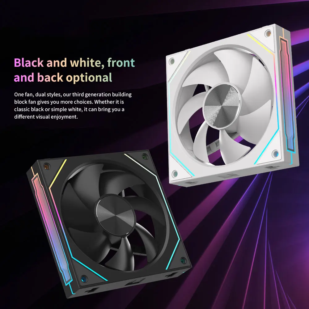 PC Case Fan Mirror Cycle ARGB CD Texture Wireless Splicing 3in1 Noiseless PWM 1800rpm Water Cooling Radiator Ventilador Coolcirc