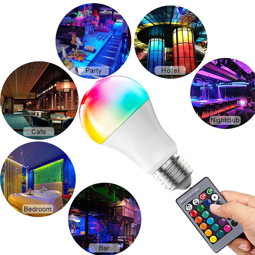 220V E27 Led Rgb Lamp Licht 10W 15W 20W Rgbw Lamp Ir Afstandsbediening Spotlight Lamp smart Kleur Veranderende Led Lamp Thuis Bar Decor