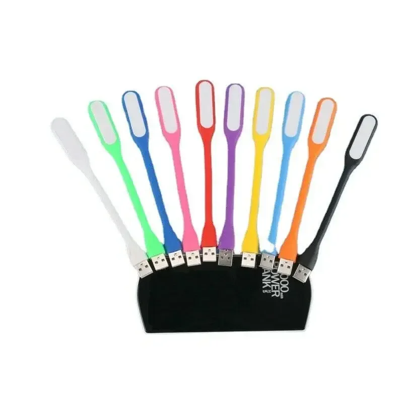 10 Pcs 5V 1.2W Mini USB LED Light Book Lights Small Portable Flexible Lamp Power Bank Portable Notebook LED Reading Night Lamps