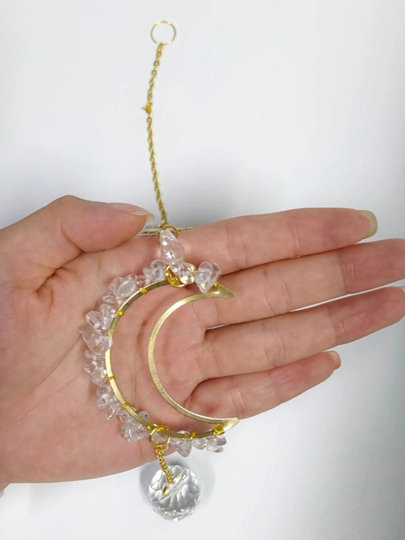 Suncatcher Window Prisms Crystal Pendant Rainbow Vintage Wind Chimes Moon Sun Hanging Garden Light Catcher Home Decoration Gift