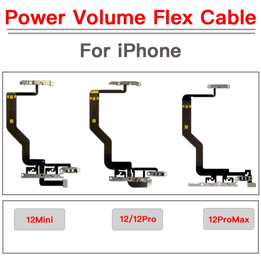 Pulsante Del Volume Di Alimentazione Interruttore Di Controllo On/Off + Flash Light + Mic + Connettore Muto Cavo Flessibile Per Iphone 12 Mini Pro Max