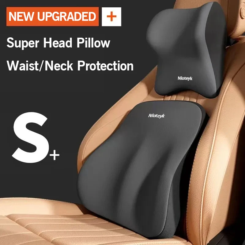 New upgraded Car Headrest Lumbar Support Memory Foam Cushion Super Head Pillow Comfortable Cushion Backrest Car Accsesorie