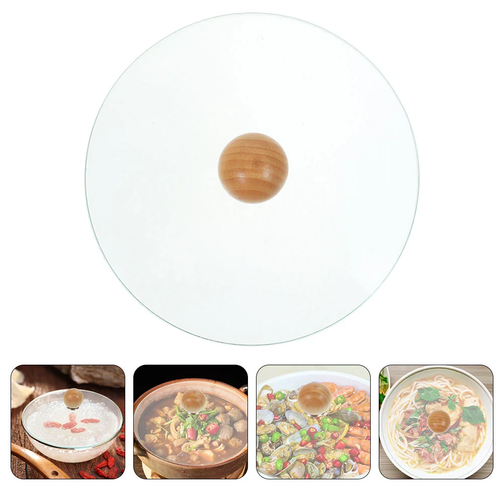 

Pot Cover Visible Glass Lid Pan Universal Frying Wok Replacement Cookware Clear
