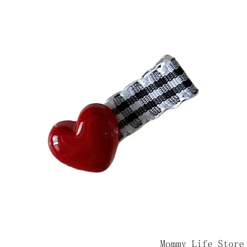 여아 머리핀 체리 디자인 금속 머리핀 안전 0-24개월