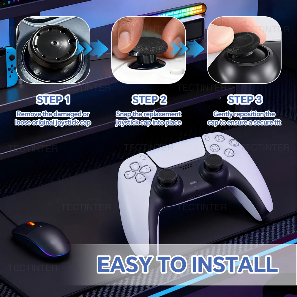 Joystick Replacement Caps for Playstation PS4/PS5 Controller Thumbstick Grip Cover Caps Repair Parts for PS5 Accessories - 6