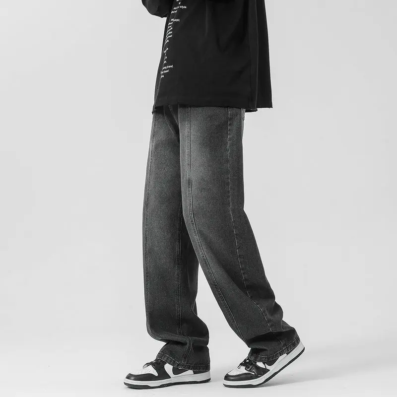 

Streetwear Baggy Jeans Men Straight Denim Pants Male Spring Autumn Ins Washed Korean Fashion Jean Male Hip Hop Large Size S-5XL