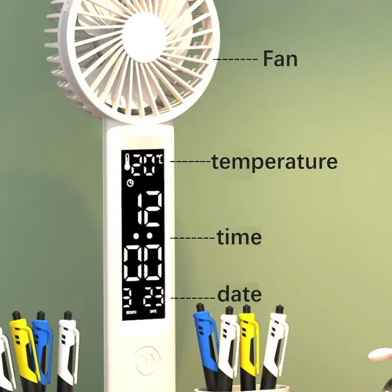 Led Desk Lamp With Fan Multifunctional Lighting Pen Holder Table Lamp 3 Brightness Levels Study Room Book Reading Light For