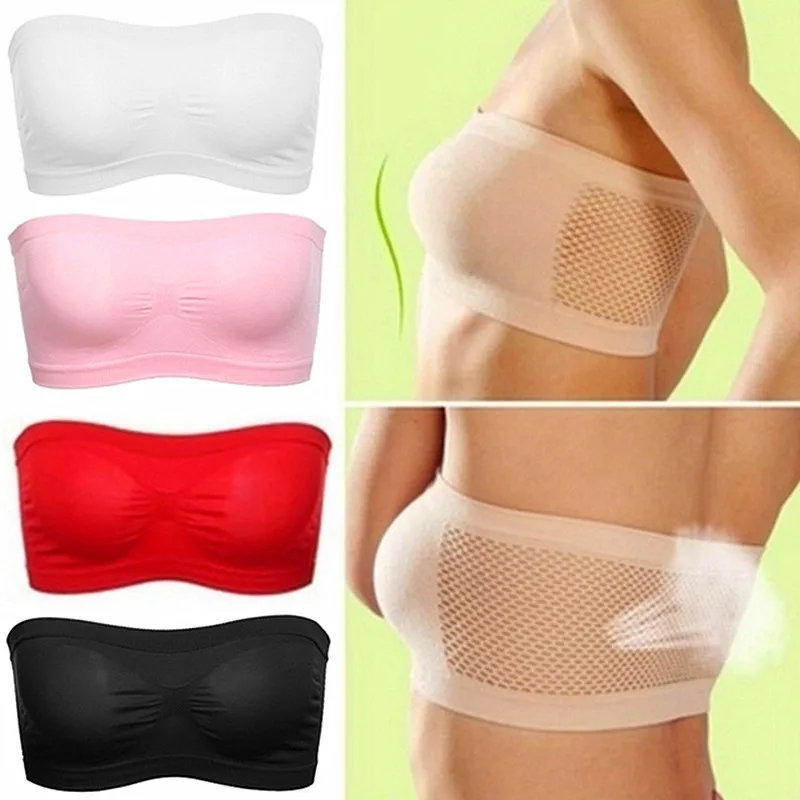 

Women'S Seamless Strapless High-Elastic Wrap Invisible Strapless Chest Wrap Seamless Breathable Bottoming One-Piece Tube Top