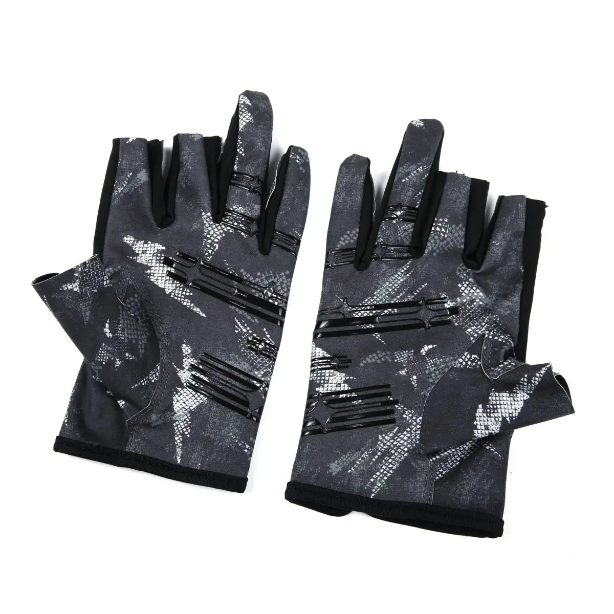 Gamakatsu Three Finger Fishing Gloves for Men Women Non-slip Four Seasons Outdoor Sports Sea Fishing Glove Half Finger