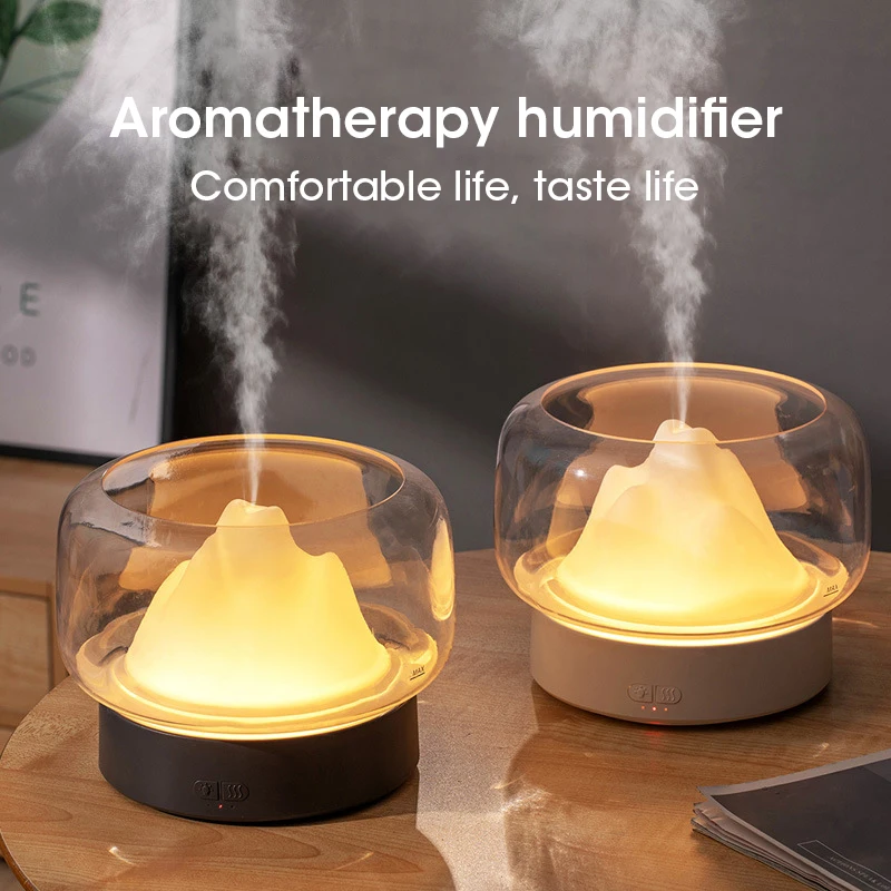 

Aroma Diffuser Moutain Essentiële Olie Aromatherapie Difusor Met Warme Kleur Led Lamp Humidificador 400Ml car humidifier