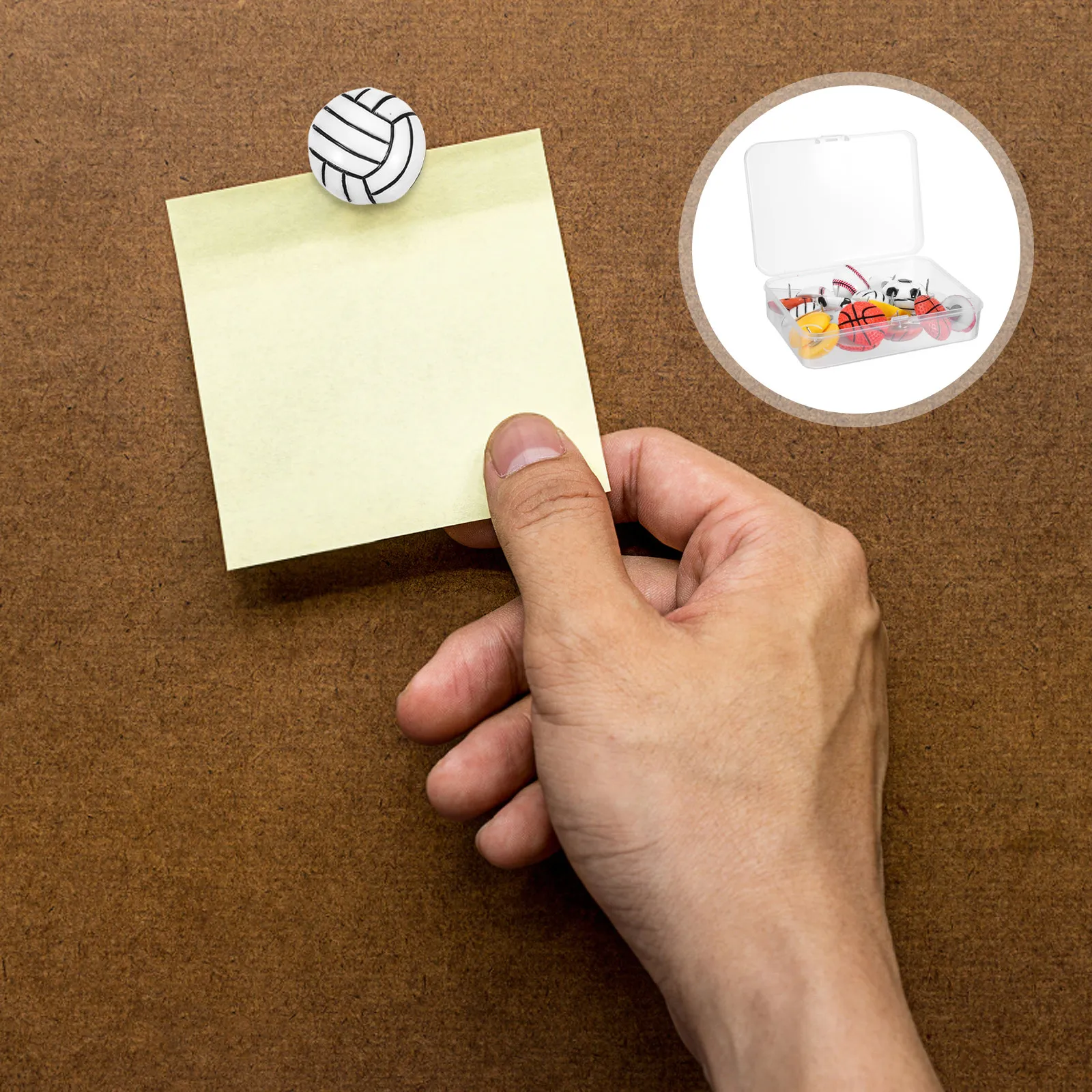 20Pcs 다채로운 수지 라운드 푸시 핀 금속 포인트 압정 스포츠 공 코르크보드..