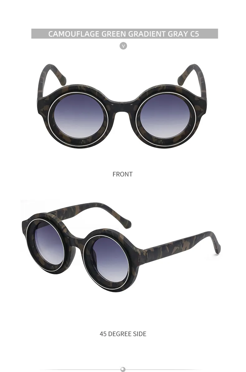 Neue Modische Runde Sonnenbrille für Männer und Frauen 2026 Luxus-Markendesigner Beliebte Punk-Sonnenbrille für Herren Vintage Retro Shades Eyewear – Detail 6
