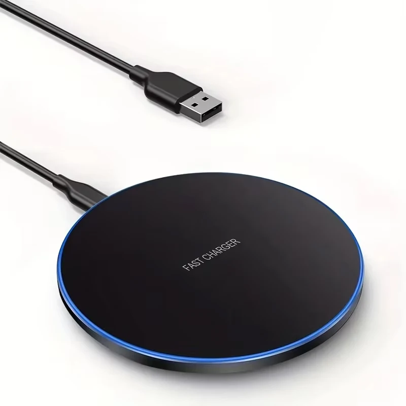 15W Desktop LED Wireless Charger Pad Phone Holder For iPhone 17 16 15 14 13 Pro Max Samsung Xiaomi Induction Fast Charging Stand