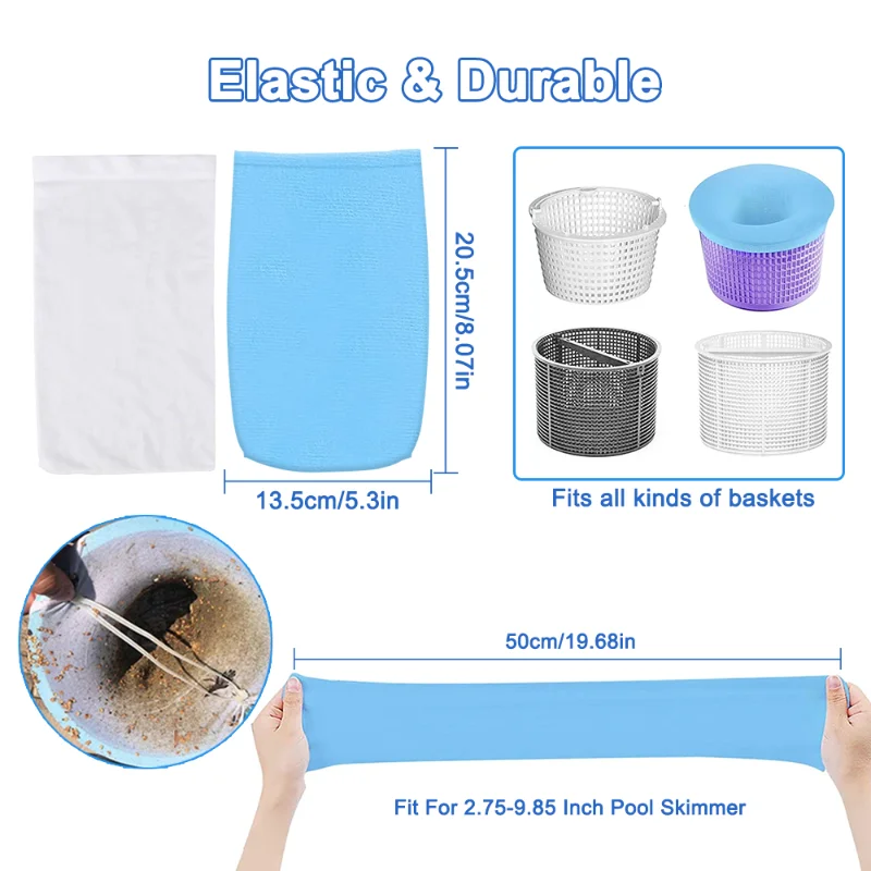 5/10/20/30Pcs Swimming Pool Filter Storage Pool Skimmer Socks Saver Skimmer Basket Sock Mesh Screen Net Supplies swimming pool accessory