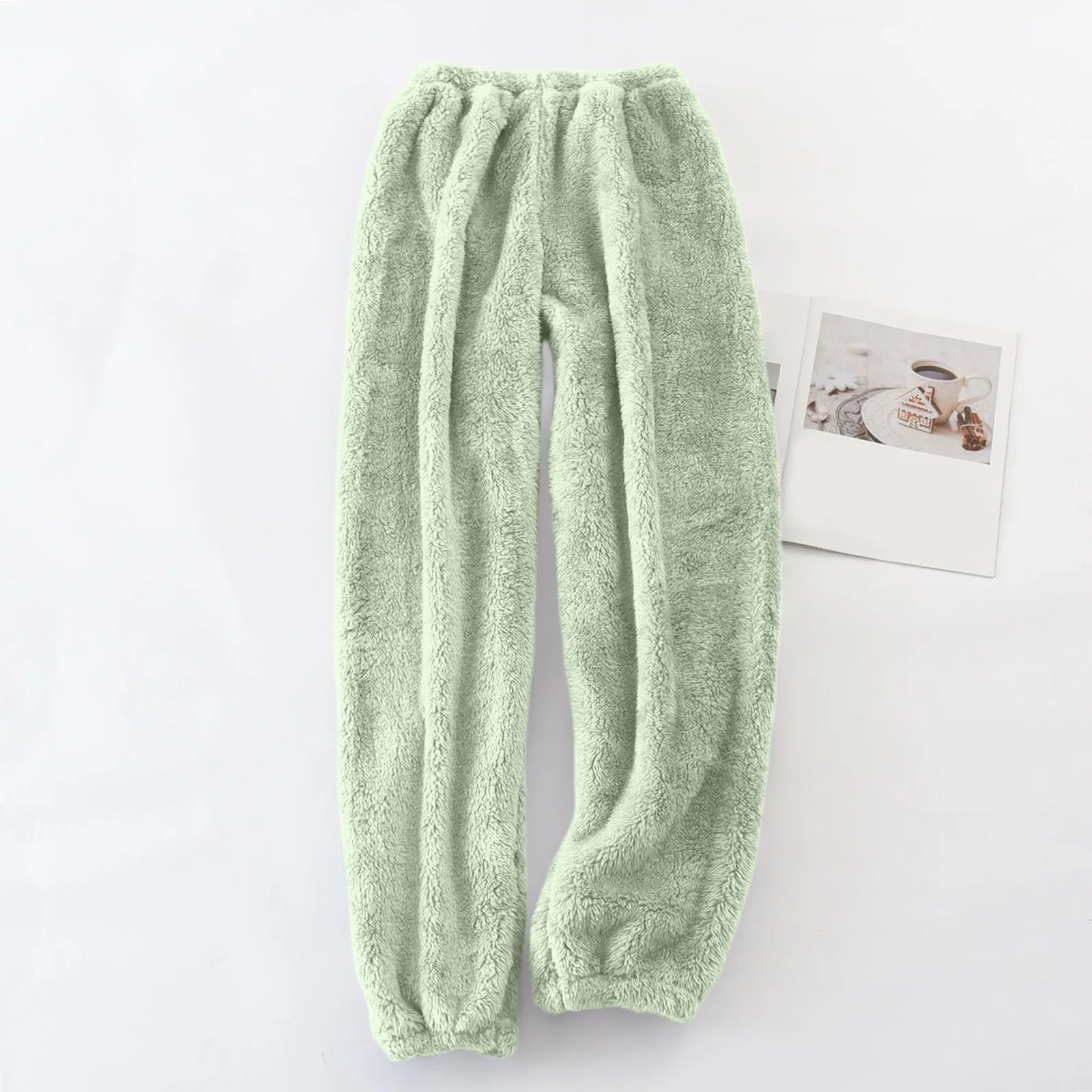 Damen Samt Schlafanzughose Mit Elastischem Bund Für Zuhause_voghion.com