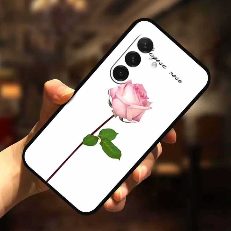 3D Flower Soft Relief Emboss Silicone Back Cover TPU Protector