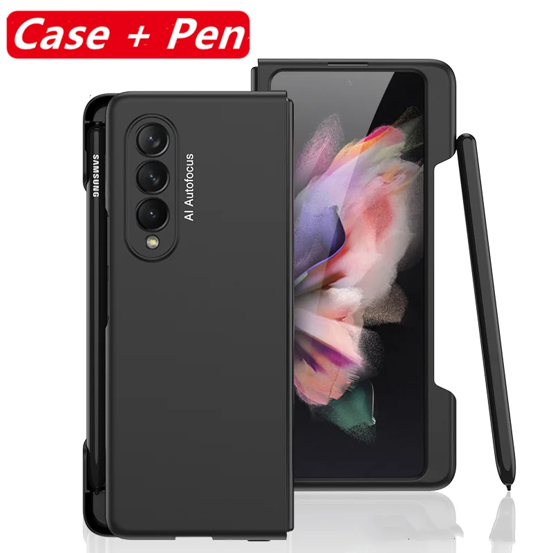 best case for samsung Điện Thoại Di Động Bút Cảm Ứng Kiêm Ốp Lưng Dành Cho Samsung Galaxy Samsung Galaxy Z Gấp 3 5G Siêu Mỏng Khung Bên Khe Cắm Bút giá Đỡ Viền Dẻo Ốp Lưng samsung cute phone cover