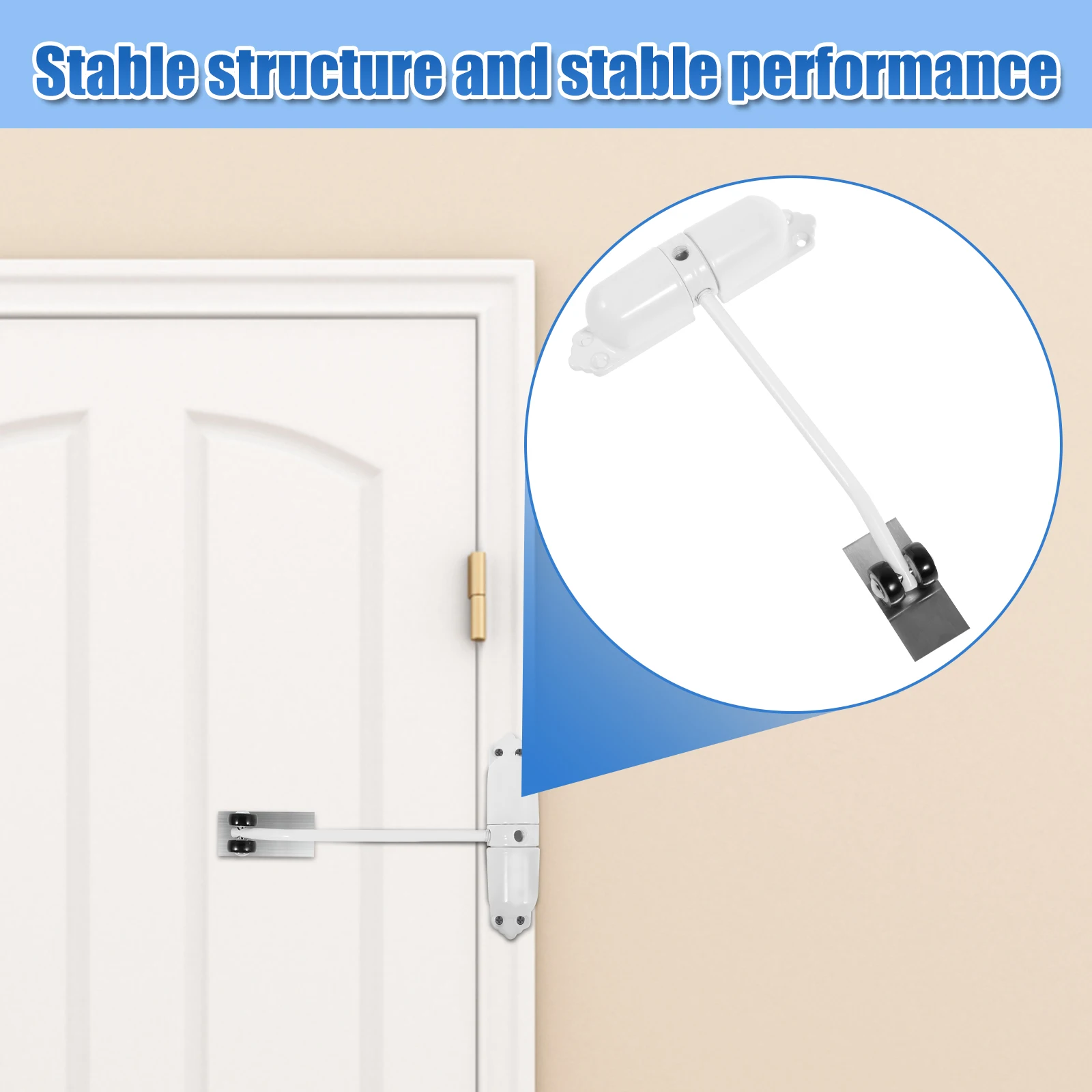 Door Closer Double Spring Door Closer Aluminum Alloy Automatic 60kg Load Capacity Quiet Safety Spring